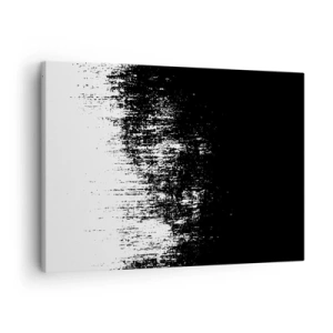 Quadro em tela - Abstração minimalista em preto e branco - 70x50cm - E o vencedor é... - Decoração de parede moderna para a sala de estar e quarto ARTTOR