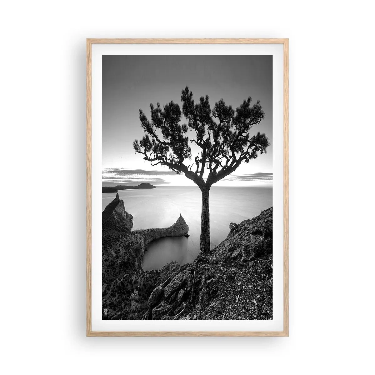 Pôster com moldura de carvalho claro - Paz até ao horizonte - 61x91 cm