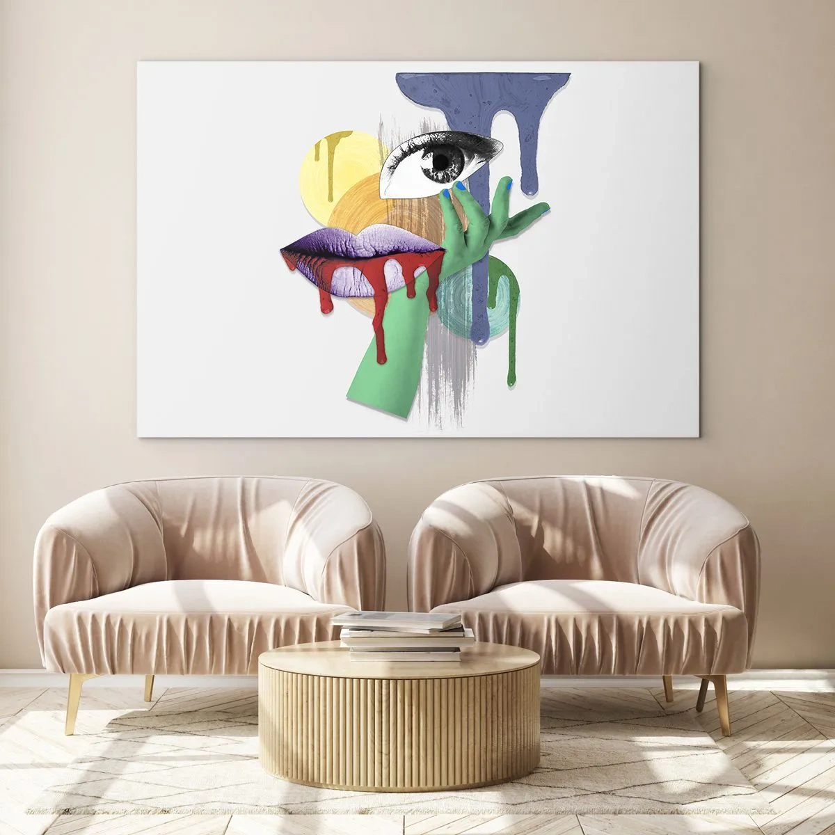 Quadro em vidro - Retrato desconstruído - 120x80 cm