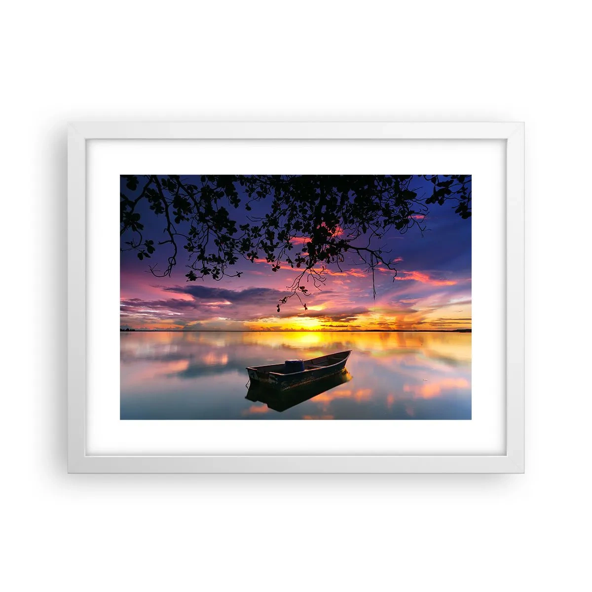 Pôster em moldura branca - Parece que estás pendurado no meio do céu… - 40x30 cm