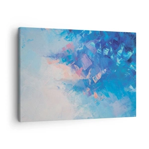 Quadro em tela - Composição abstrata em tons de azul e rosa - 70x50cm - Abstração de inverno - Decoração de parede moderna para a sala de estar e quarto ARTTOR