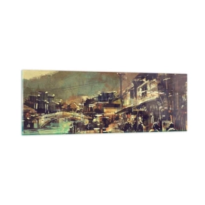 Quadro em vidro - A vida como uma riqueza cinzenta - 90x30 cm