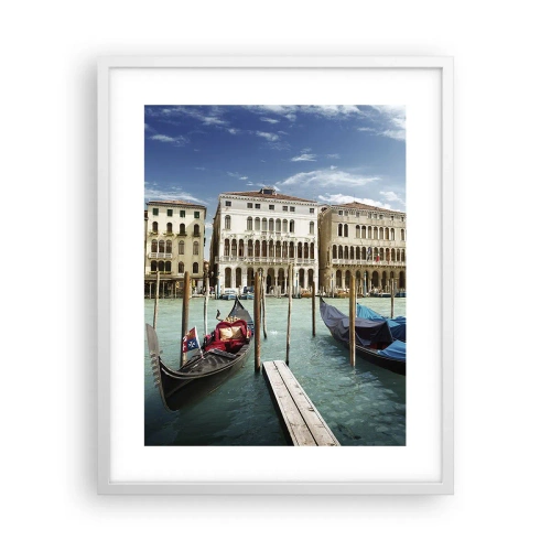Pôster em moldura branca - Palácios em azul - 40x50 cm