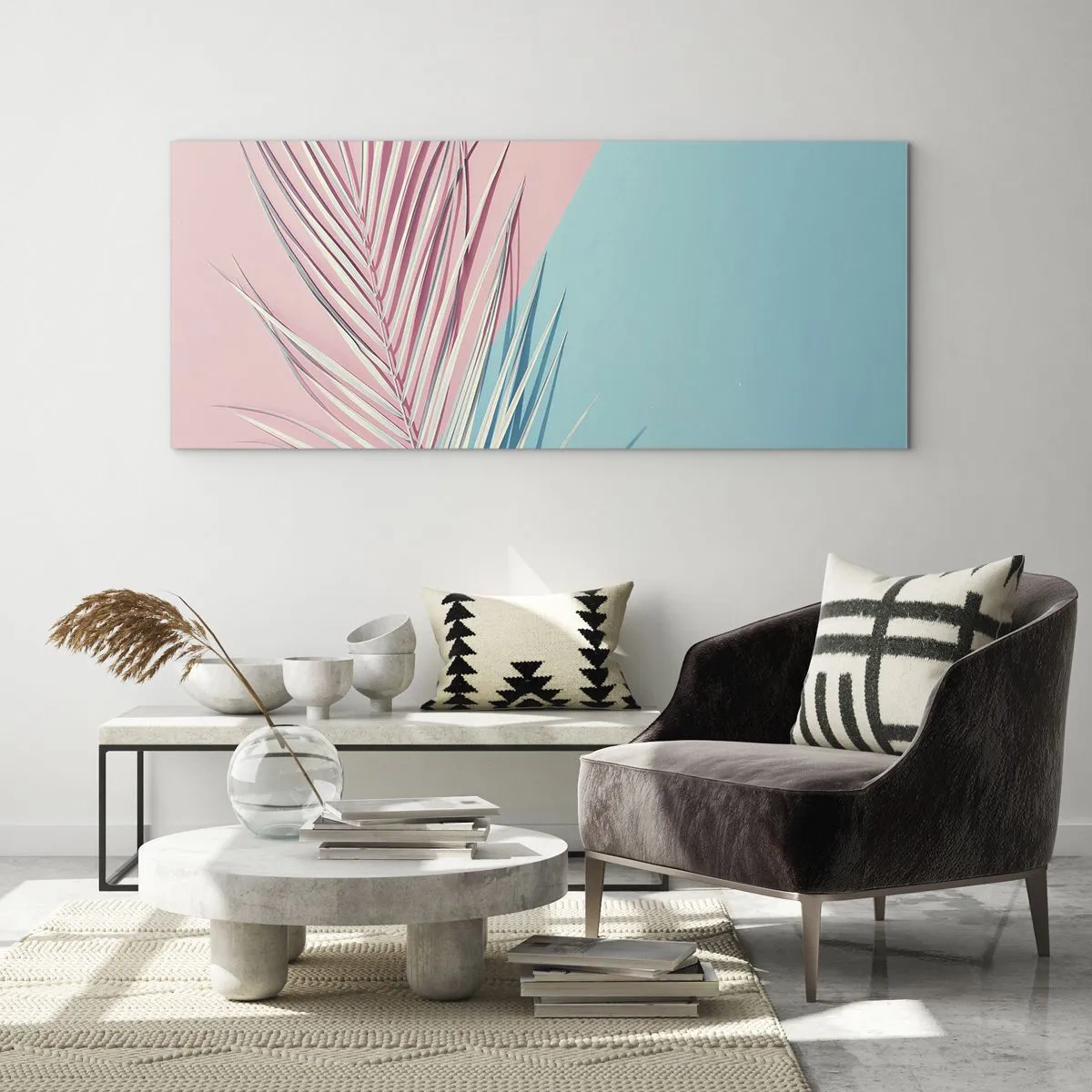 Quadro em vidro - Impressão tropical - 100x40 cm
