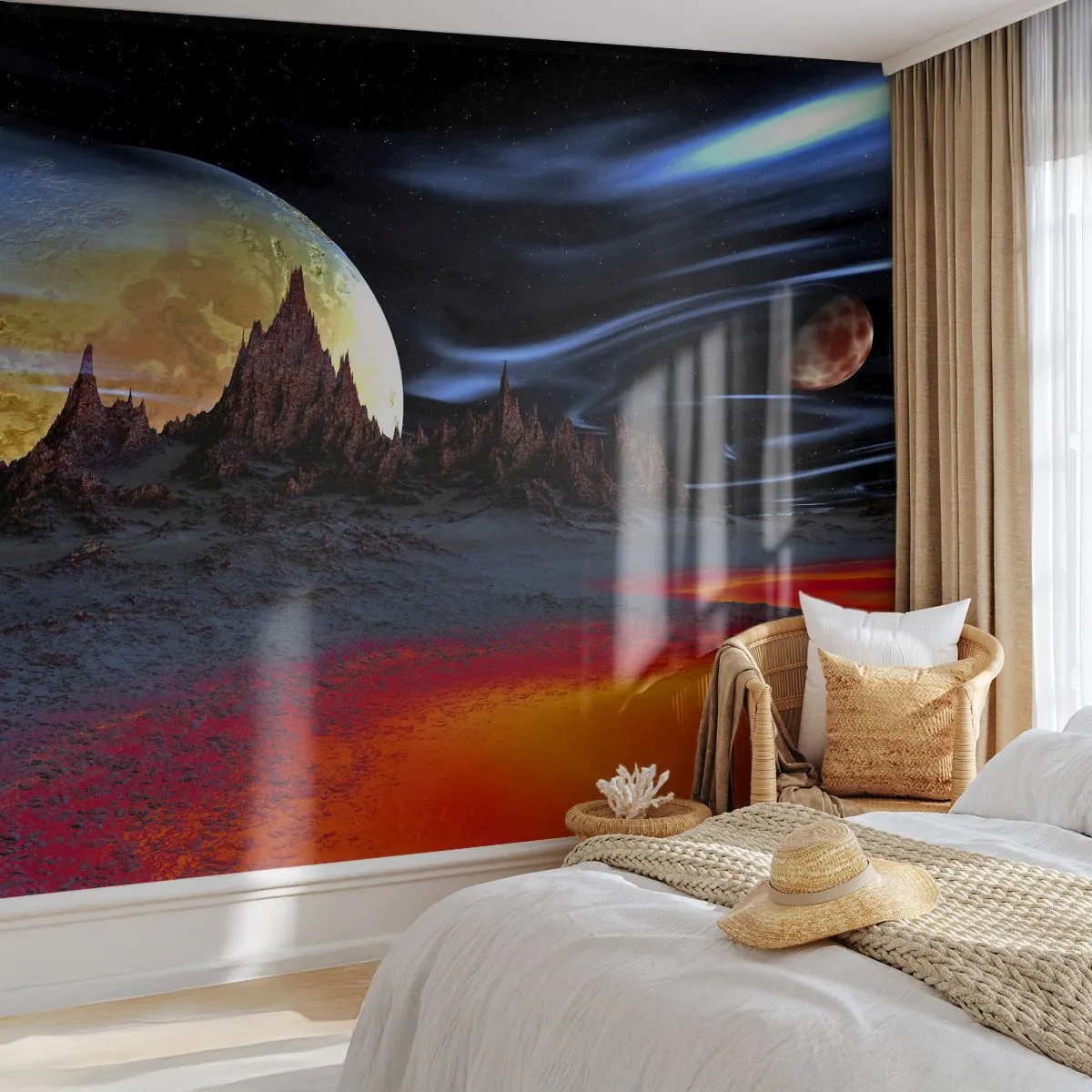 Papel de Parede Premium Sand - Mundo desconhecido - Abstração, Cosmos, 3D - 400x280 cm