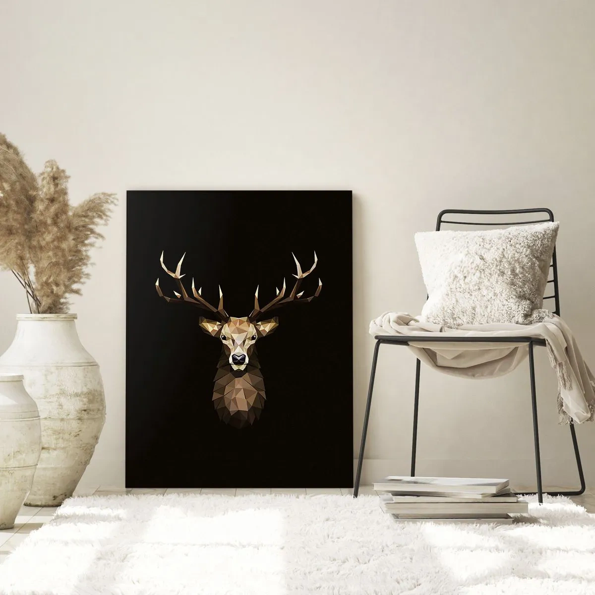 Quadro em vidro - Veado cubista - 50x70 cm