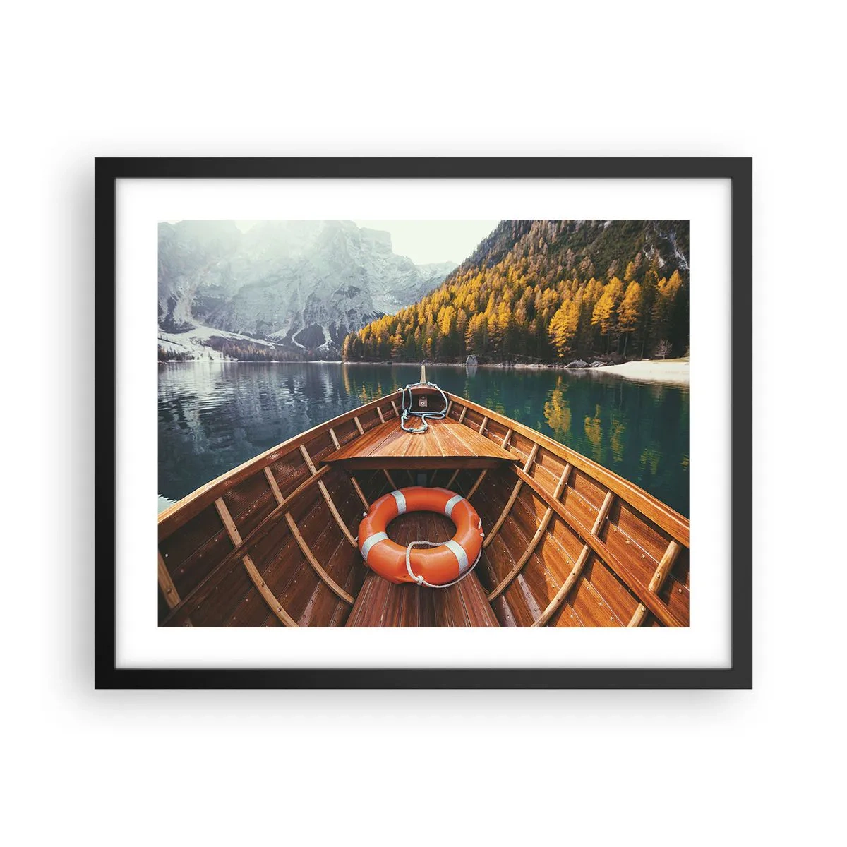 Pôster com moldura preta - Excursão na montanha - 50x40 cm