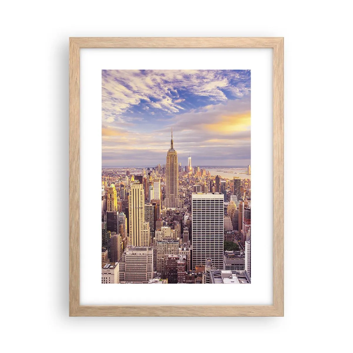 Pôster com moldura de carvalho claro - Alcançar as nuvens - 30x40 cm