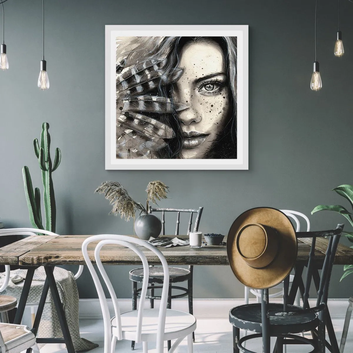 Pôster em moldura branca - Beleza selvagem - 40x40 cm