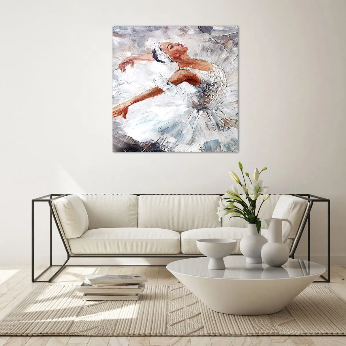 Quadro em vidro - Delicado e leve como tule - 50x50 cm