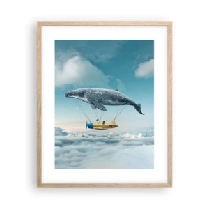 Pôster com moldura de carvalho claro - Por que não? - 40x50 cm