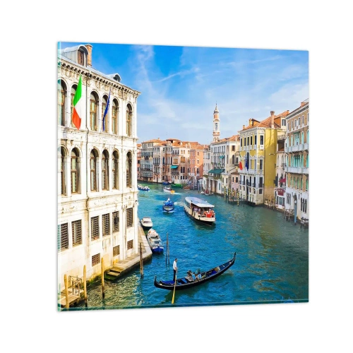 Quadro em vidro - Tráfego único no mundo - 60x60 cm