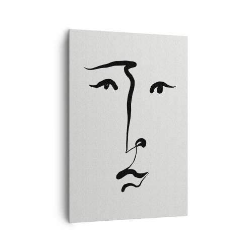 Quadro em tela - Retrato com uma linha - 70x100 cm