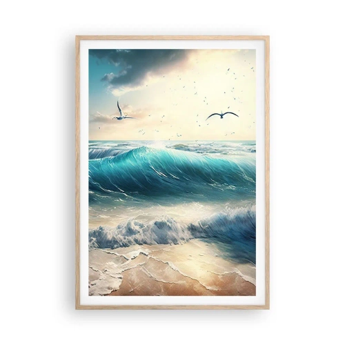 Pôster com moldura de carvalho claro - Cantarola apenas para si - 70x100 cm