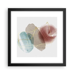 Pôster com moldura preta - Corais espaciais - 30x30 cm