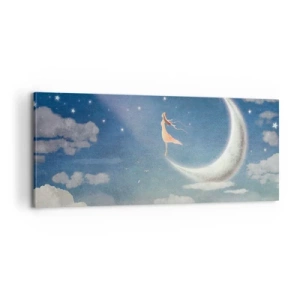 Quadro em tela - O encanto azul - 100x40 cm