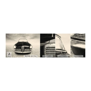 Amostra de papel de parede autocolante Deluxe Sticker - E como não me amar? - Carro, Vintage, Preto e branco - 100x30 cm