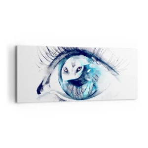 Quadro em tela - Cara a cara com o selvagem - 100x40 cm