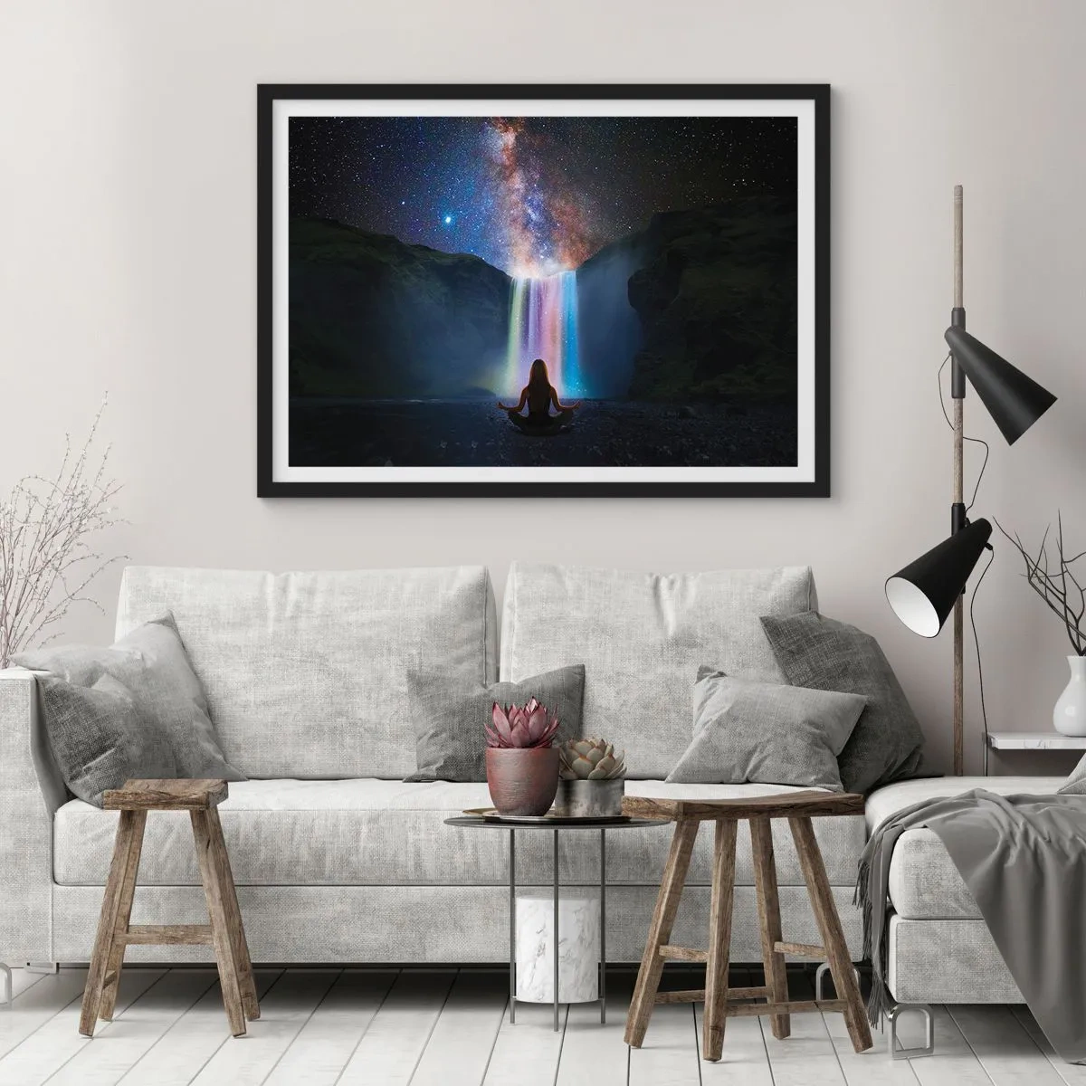Pôster com moldura preta - Harmonia absoluta - 91x61 cm