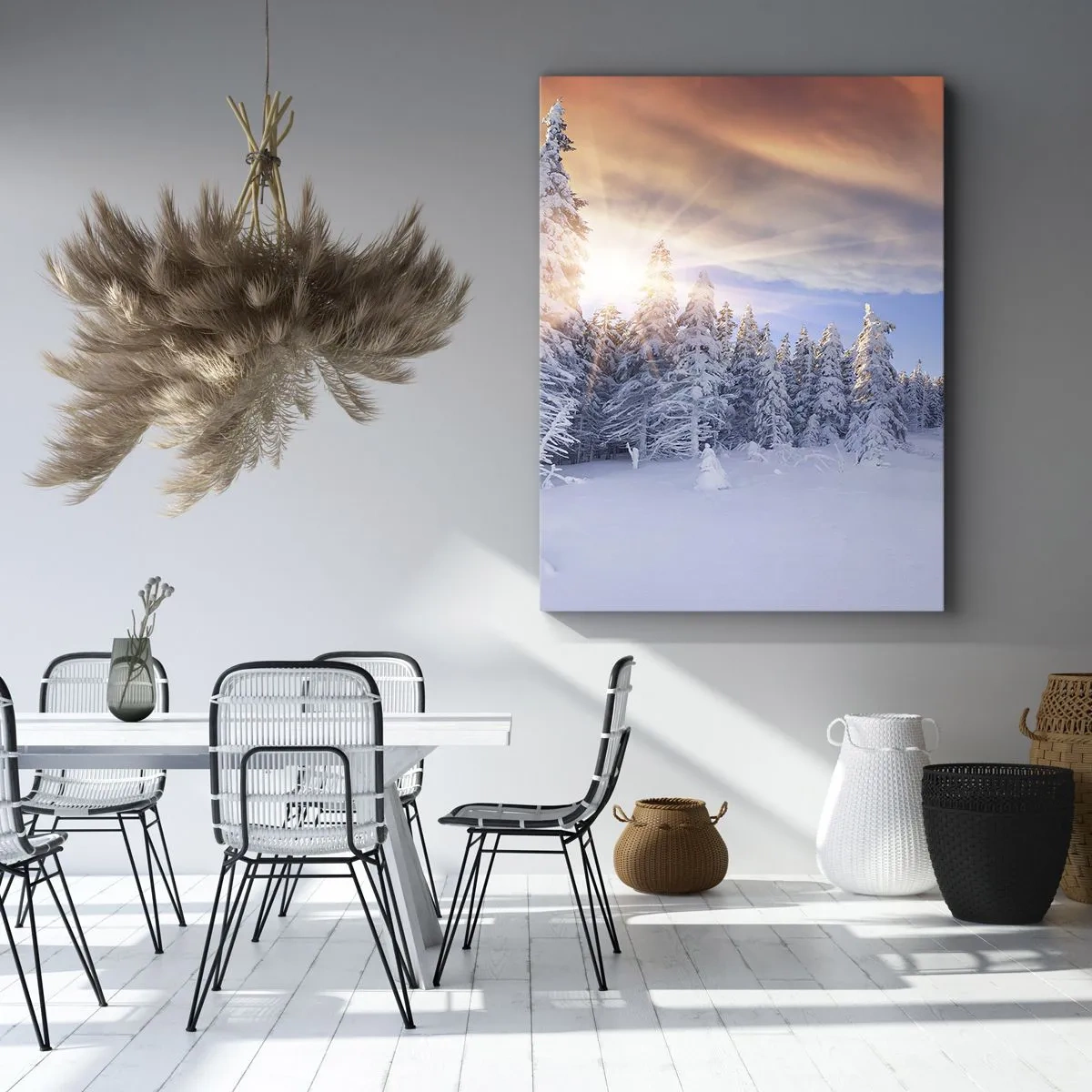 Quadro em tela - Espetáculo de neve da natureza - 50x70 cm