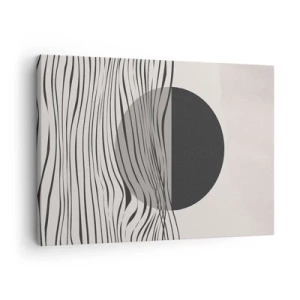 Quadro em tela - Linhas abstratas e formas geométricas em cores suaves - 70x50cm - Composição da metade - Decoração de parede moderna para a sala de estar e quarto ARTTOR