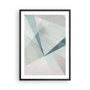 Pôster com moldura preta - Formas geométricas em tons pastel - 50x70cm - Calmo, embora dinâmico - Decoração de parede moderna para a sala de estar e quarto ARTTOR