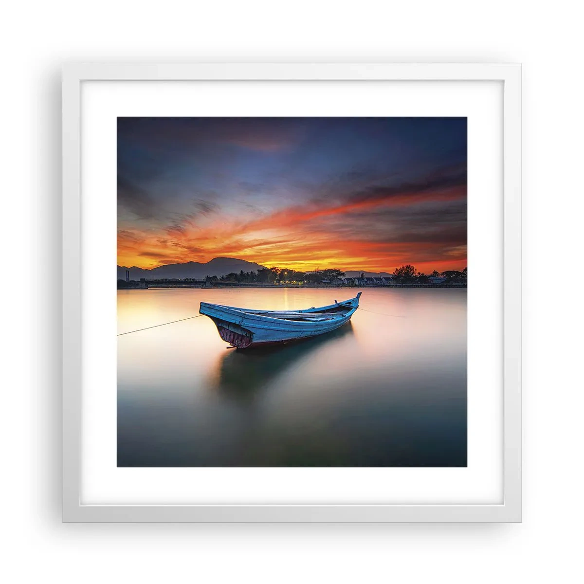 Pôster em moldura branca - Uma boa noite se aproxima - 40x40 cm