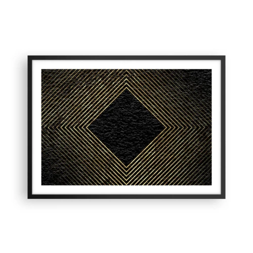 Pôster com moldura preta - Geometria em estilo glamoroso - 70x50 cm