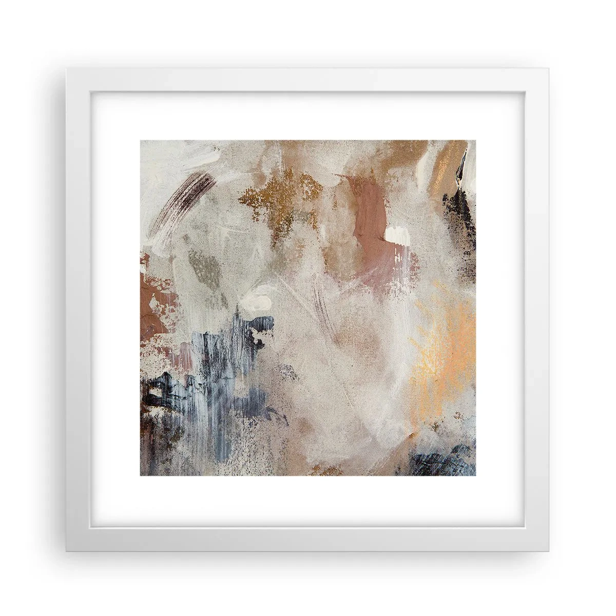 Pôster em moldura branca - Abstração enevoada - 30x30 cm