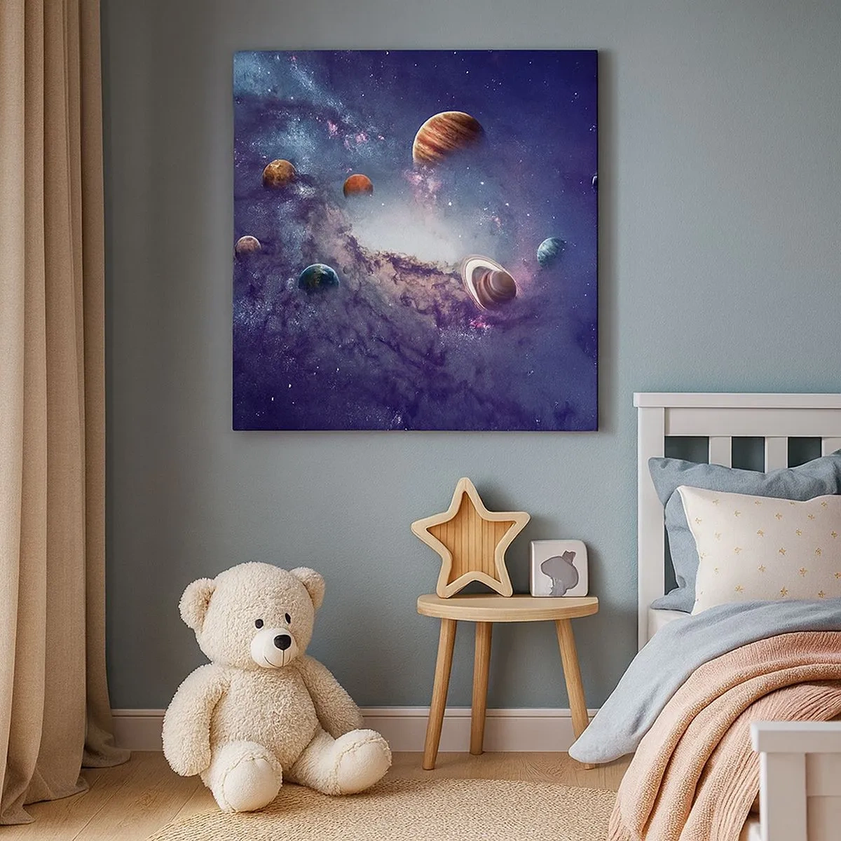 Quadro em tela - Sistema da dança solar - 30x30 cm