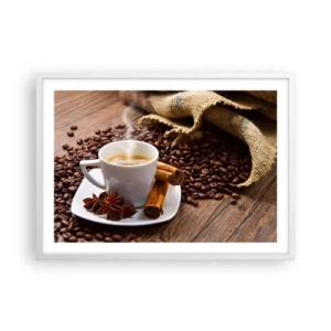 Pôster em moldura branca - Sabor e aroma picantes - 70x50 cm