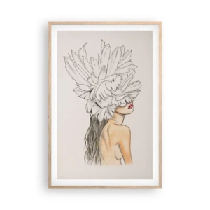 Pôster com moldura de carvalho claro - Beleza coroada - 61x91 cm