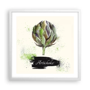Pôster em moldura branca - Viva os vegetais! - 50x50 cm