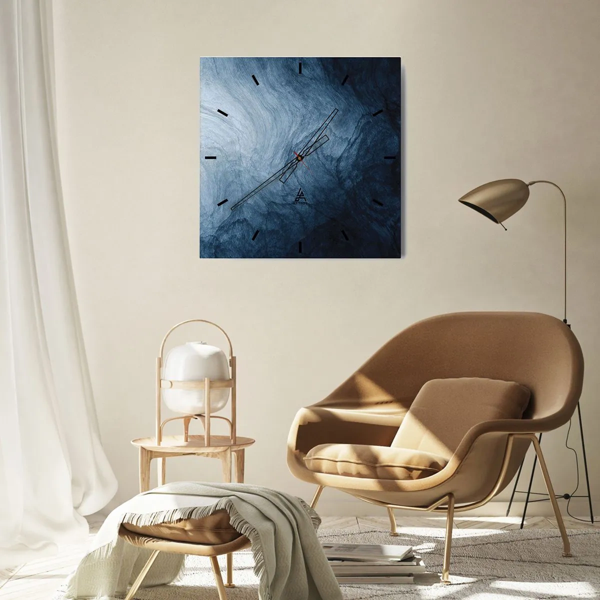 Relógio de parede - Relógio em vidro - Nas profundezas - 40x40 cm