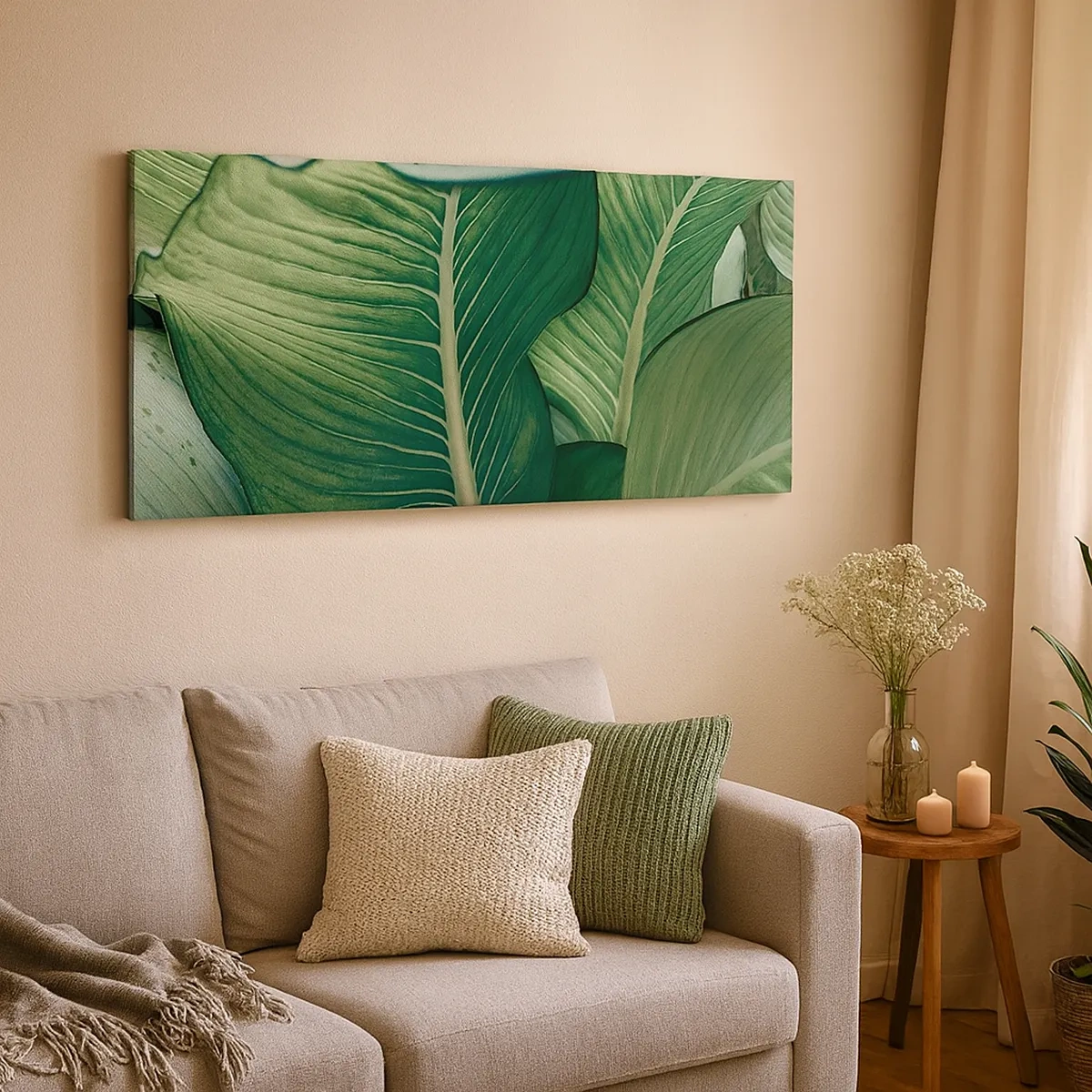 Quadro em tela - Vida intensamente verde - 30x30 cm