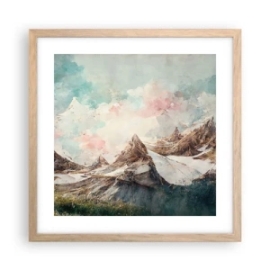 Pôster com moldura de carvalho claro - Lâminas de rocha - 40x40 cm