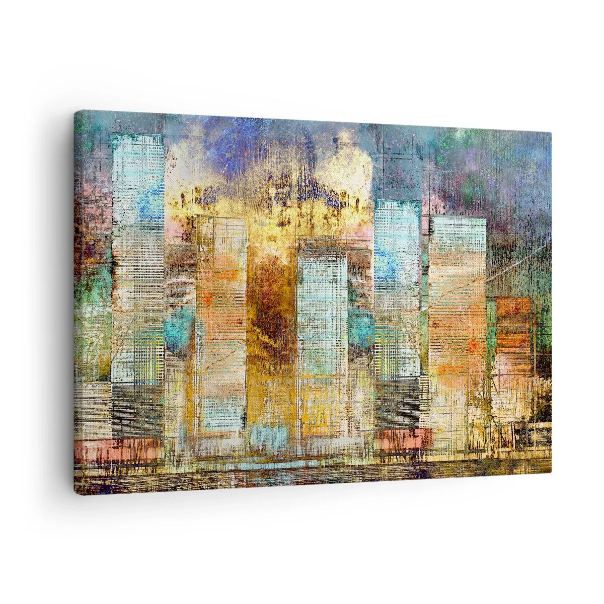 Quadro em tela - Uma metrópole ensolarada - 70x50 cm