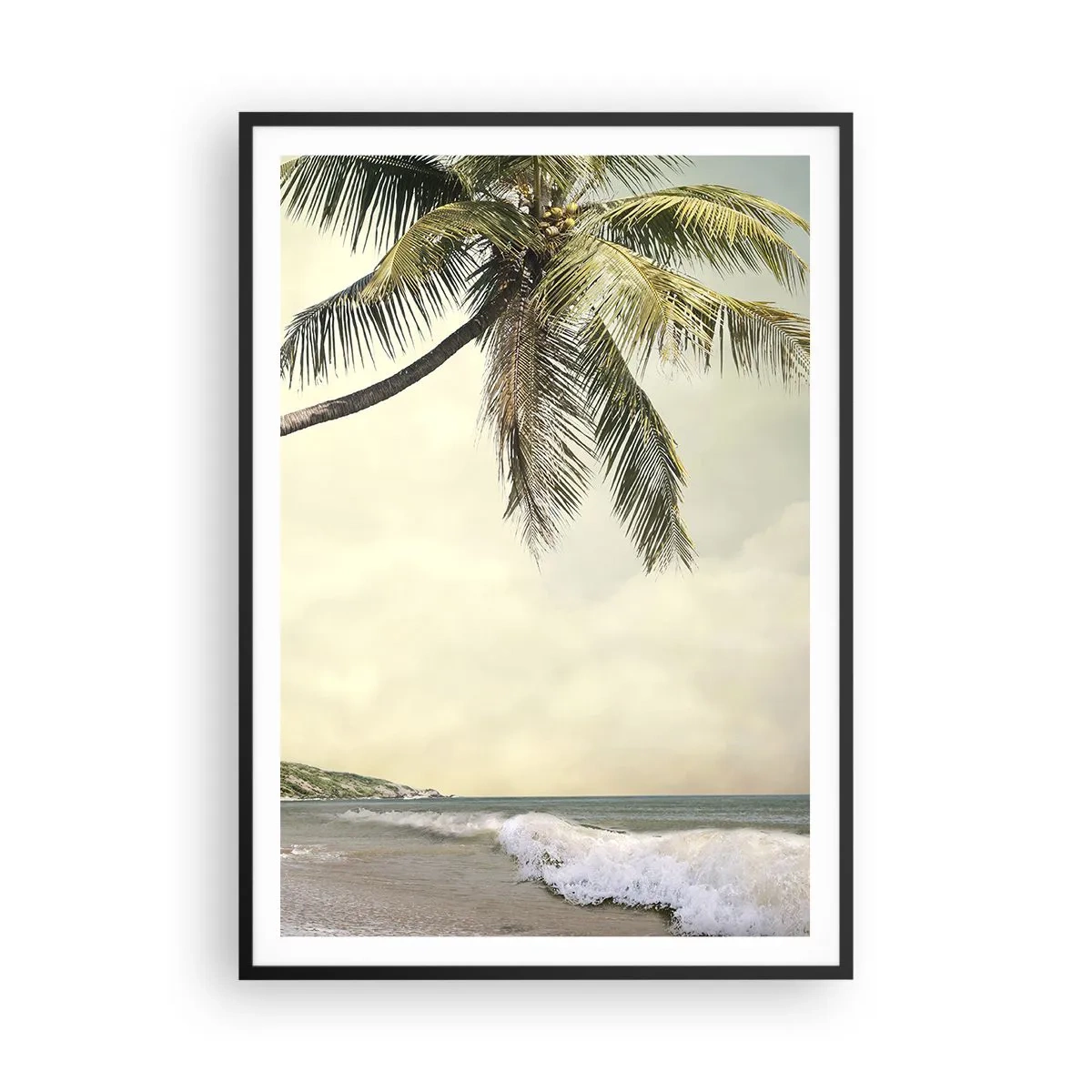 Pôster com moldura preta - Sonho tropical - 70x100 cm