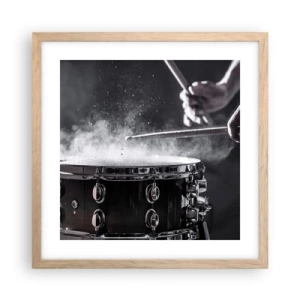 Pôster com moldura de carvalho claro - Pulso da música - 40x40 cm