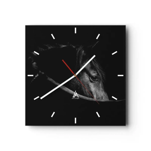 Relógio de parede - Relógio em vidro - Príncipe Negro - 30x30 cm
