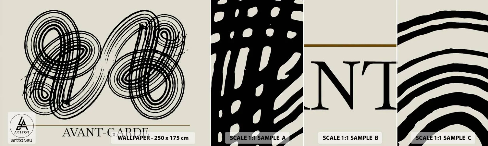 Amostra de papel de parede autocolante Deluxe Sticker - Saiu espontaneamente - Minimalismo, escandinavo, Escrita - 100x30 cm