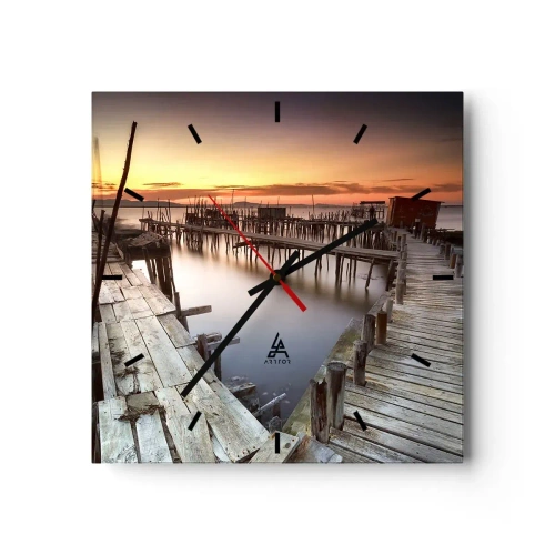 Relógio de parede - Relógio em vidro - Turismo autêntico, não fictício - 30x30 cm