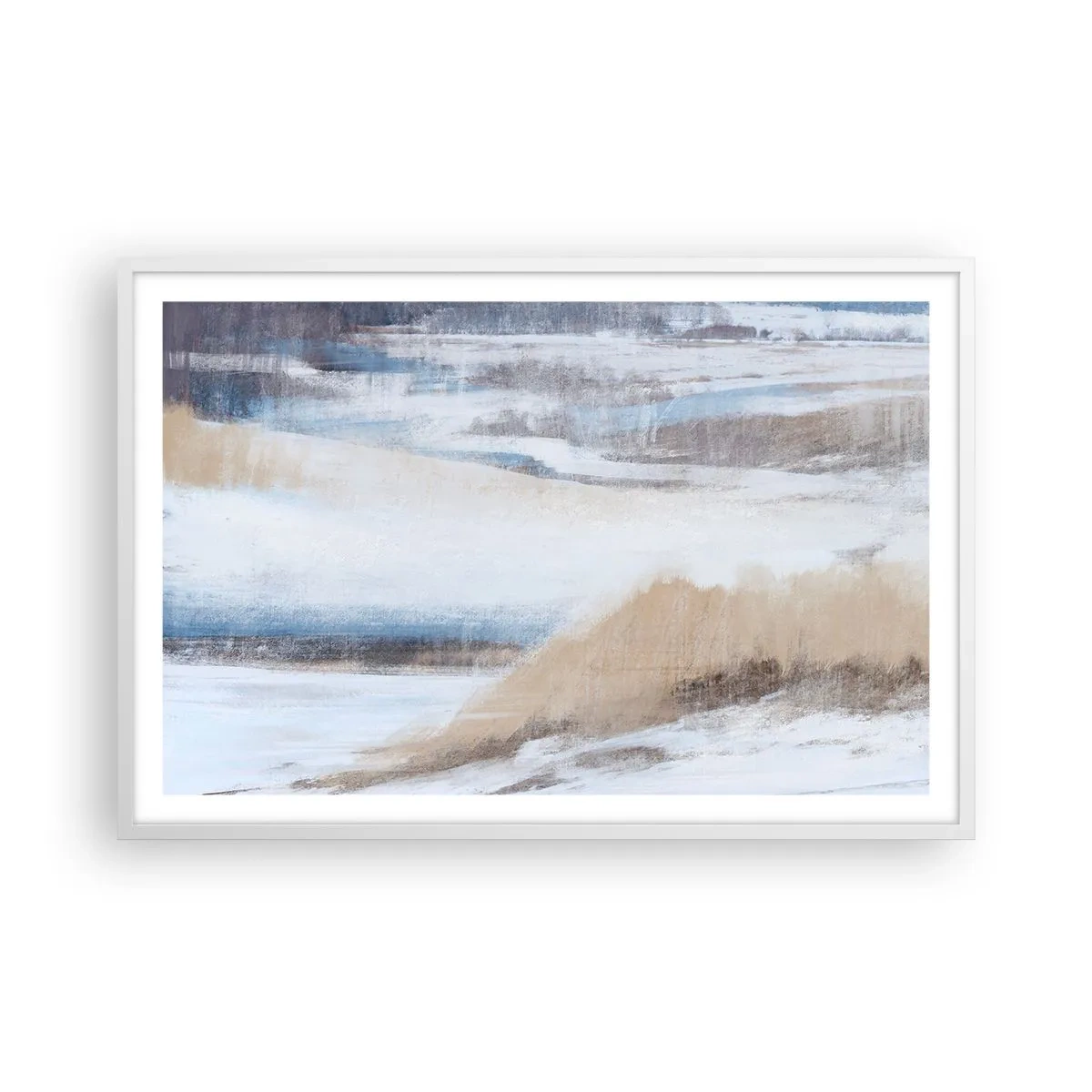 Pôster em moldura branca - Composição de inverno - 91x61 cm