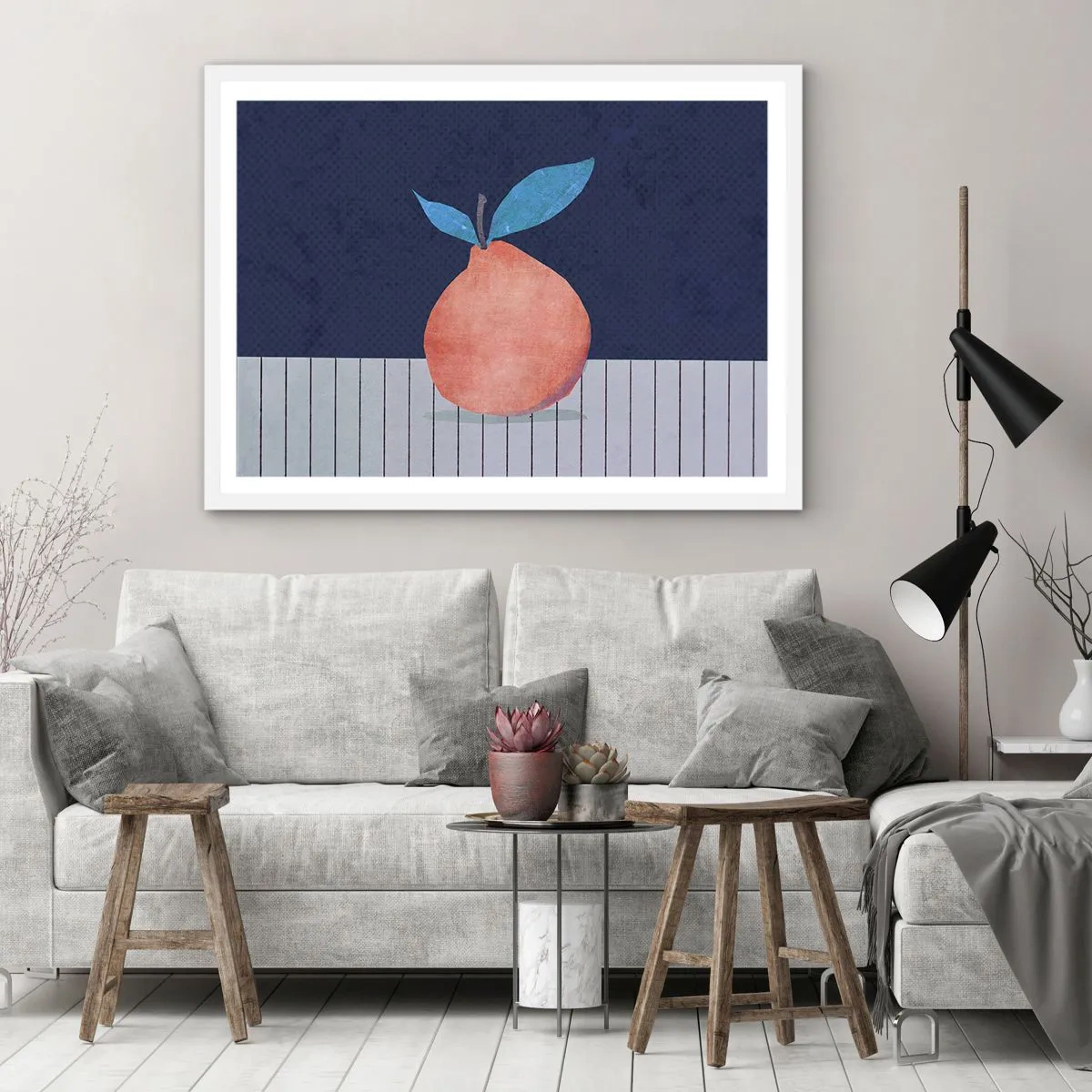 Pôster em moldura branca - Convexidade e plano - 91x61 cm