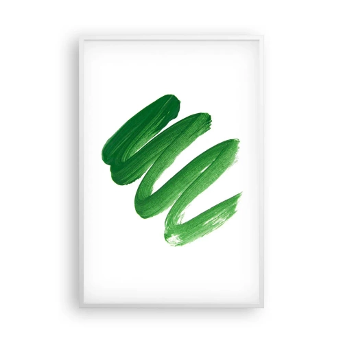 Pôster em moldura branca - Piada verde - 61x91 cm