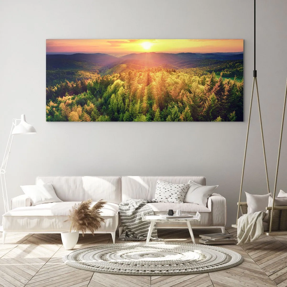 Quadro em vidro - Picos e cumes - 100x40 cm