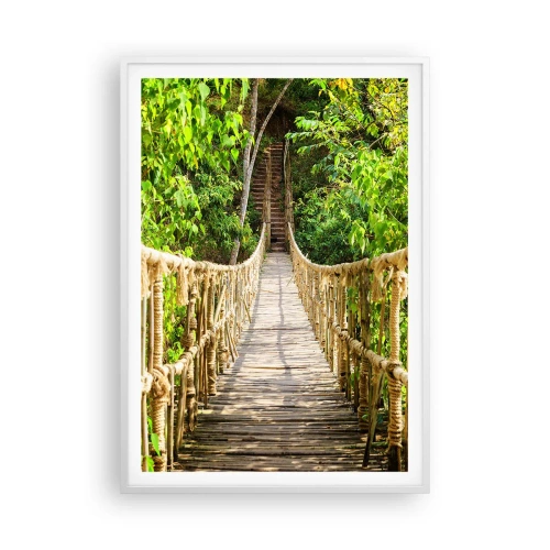 Pôster em moldura branca - Suspenso na vegetação - 70x100 cm