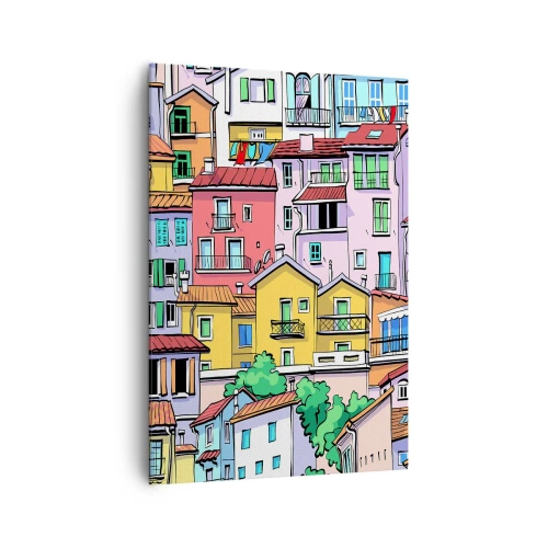 Quadro em tela - Cidade divertida - 70x100 cm