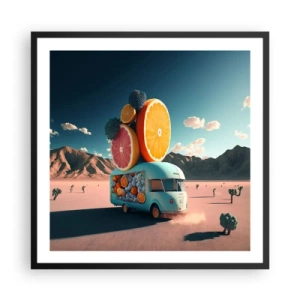 Pôster com moldura preta - O sabor das férias - 60x60 cm