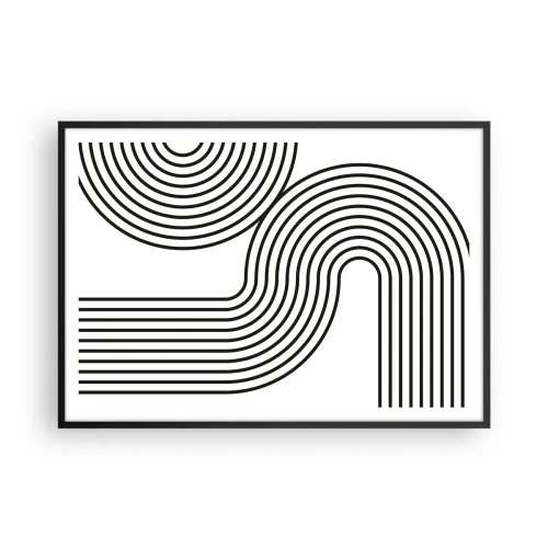 Pôster com moldura preta - Na curva - 100x70 cm